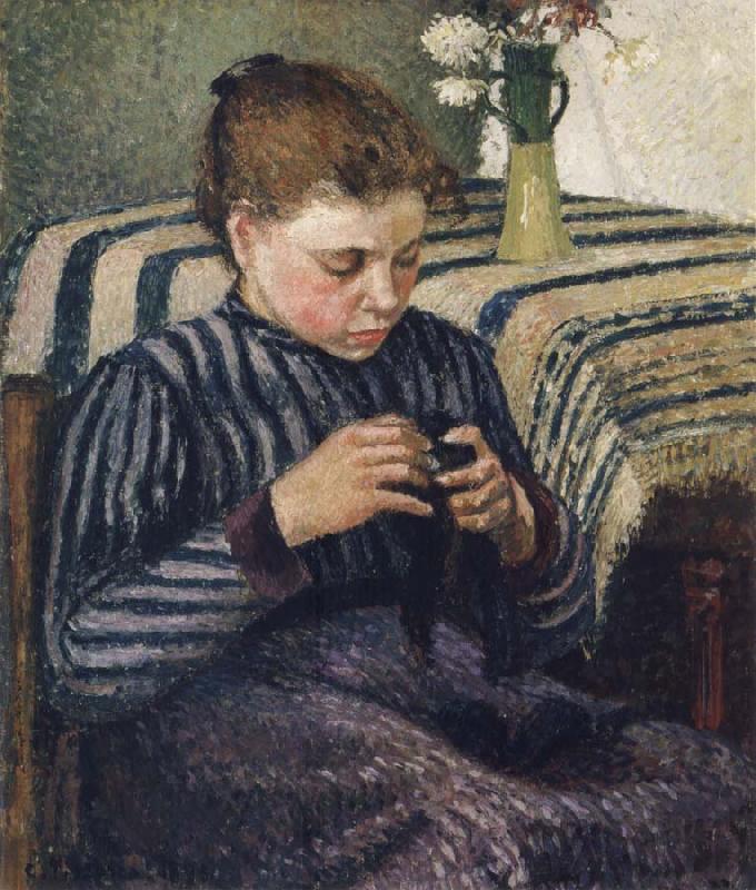 Camille Pissarro Woman sewing oil painting picture